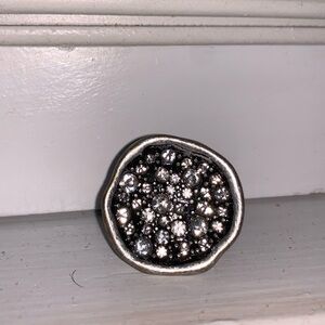 Rhinestone Moon Crater Ring